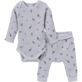 2-Piece Baby Neutral Acorn Grey Heather Bodysuit and Pant Set