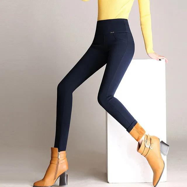 2021 Women's  Winter Trousers Fleece Thickening Leggings Size S - 4XL