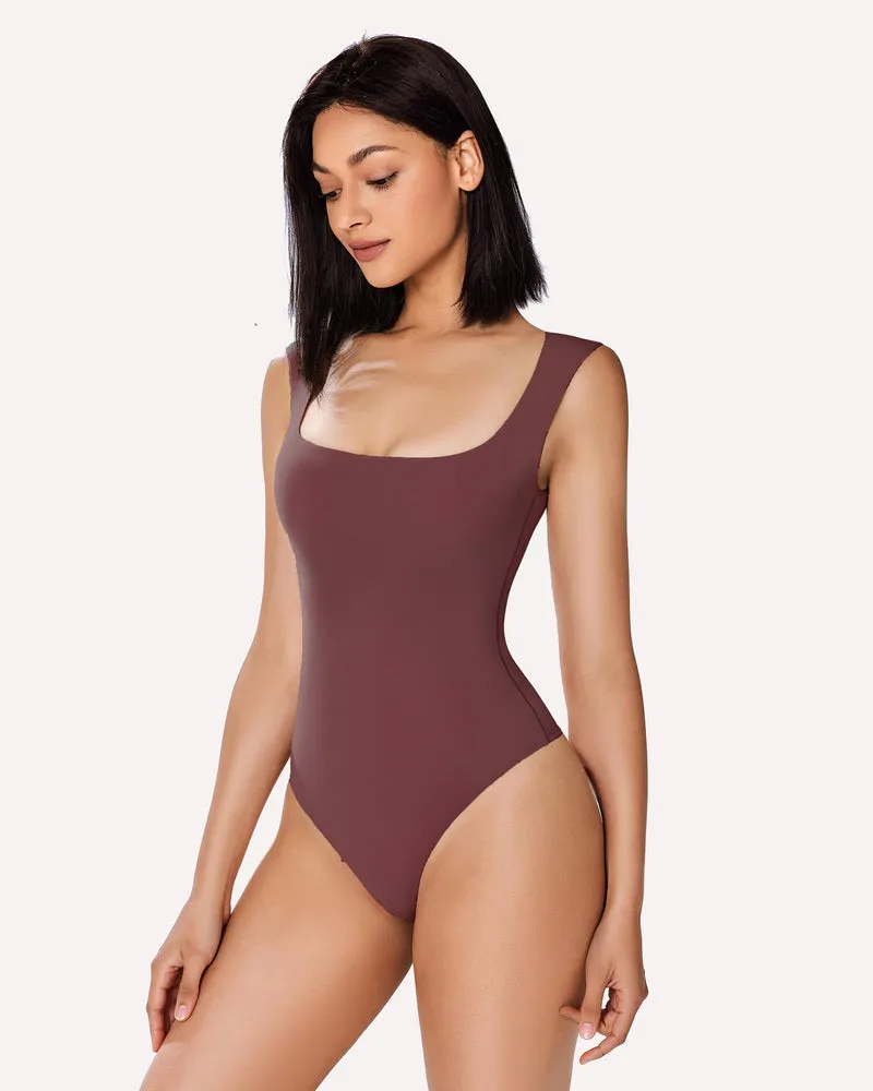 4Pack Square Neck Soft Body Suit Shapewear