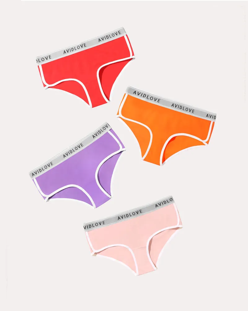 4Pcs Cotton Underwear Stretch Hipster Panties