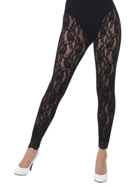 80s Lace Leggings, Black