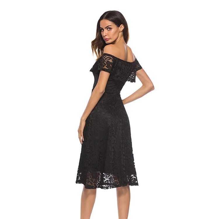 Abigail Scalloped Stylish Lace Formal Dress