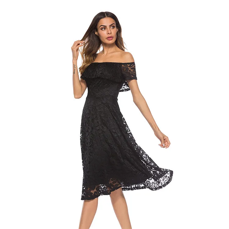 Abigail Scalloped Stylish Lace Formal Dress