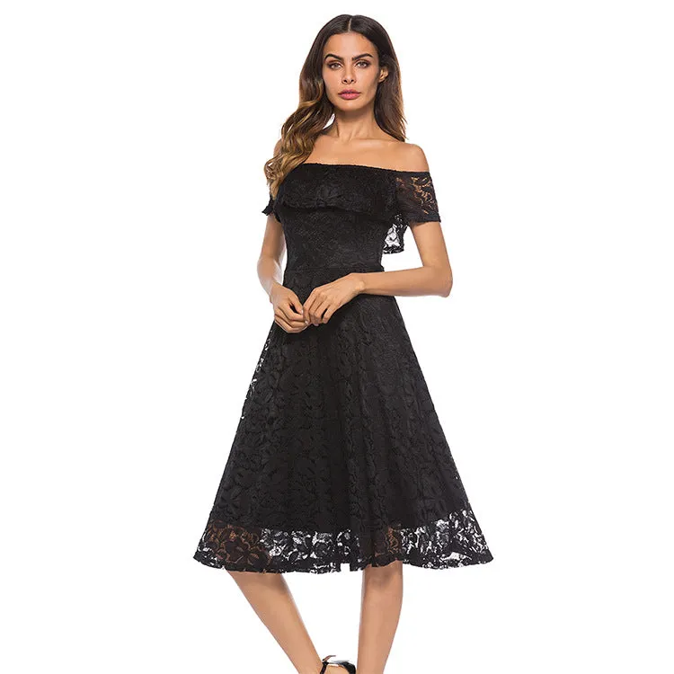 Abigail Scalloped Stylish Lace Formal Dress