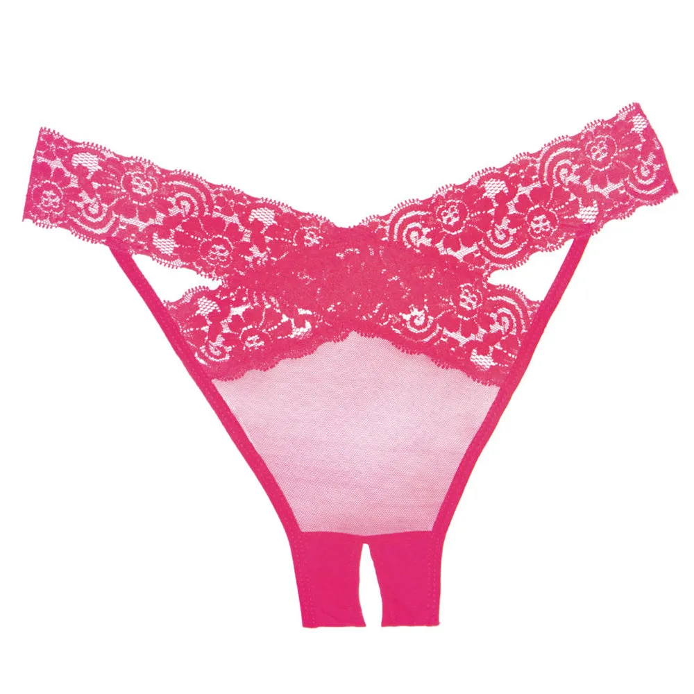 Allure Adore Desiré Crotchless Mesh & Criss-Cross Lace Panties