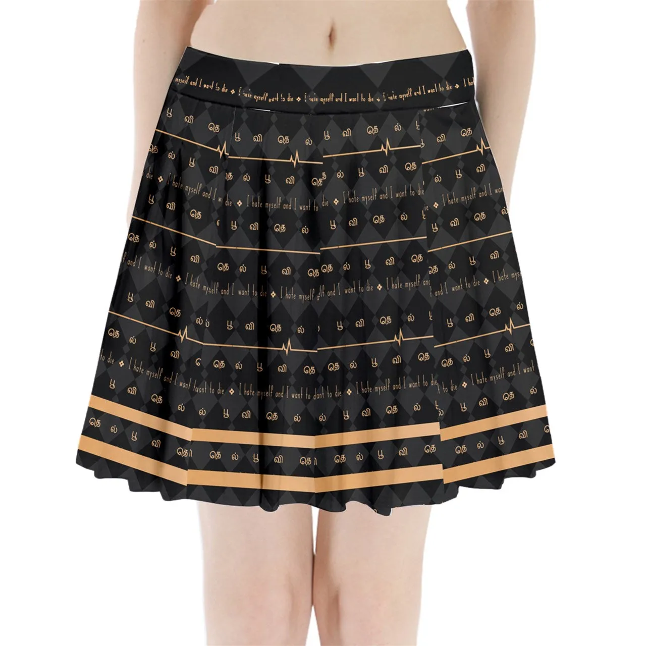 Anxiety Angel Mini Skirt in Gold