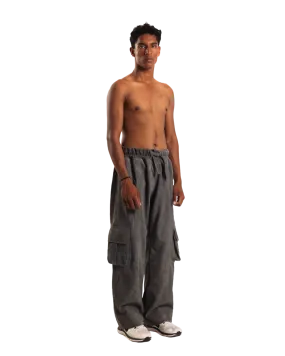 ASH GREY SUEDE CARGO PANTS