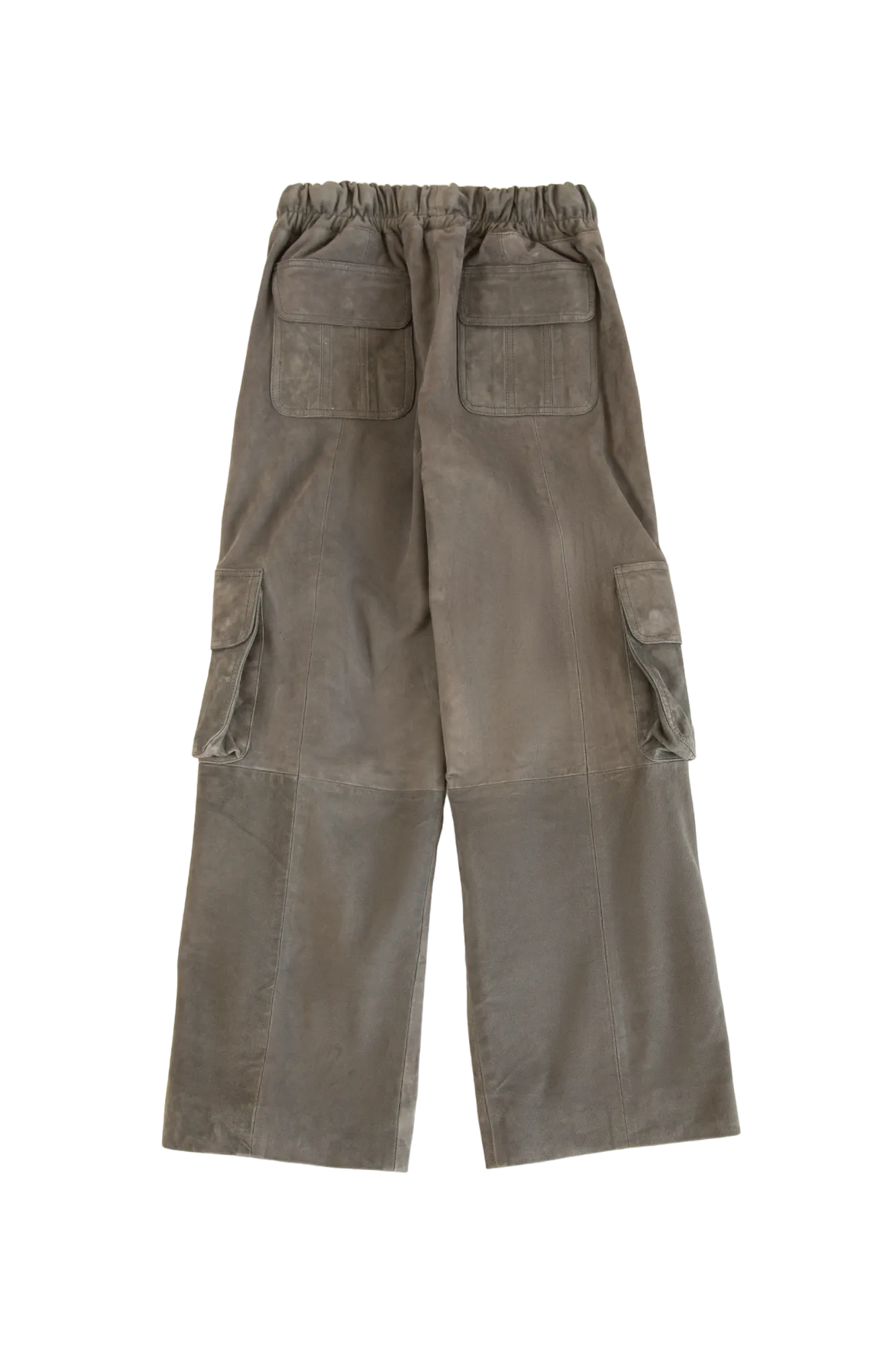 ASH GREY SUEDE CARGO PANTS