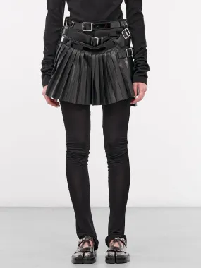 Asymmetric Belt Pleated Skirt (JN-S007-051-BLACK)