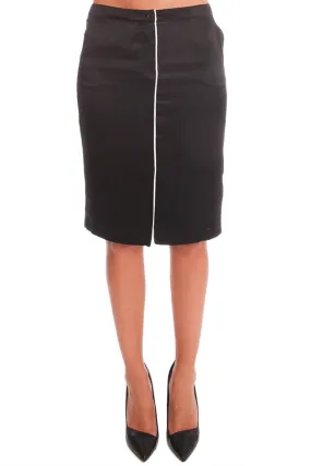 ATM Self Piping Silk Pencil Skirt