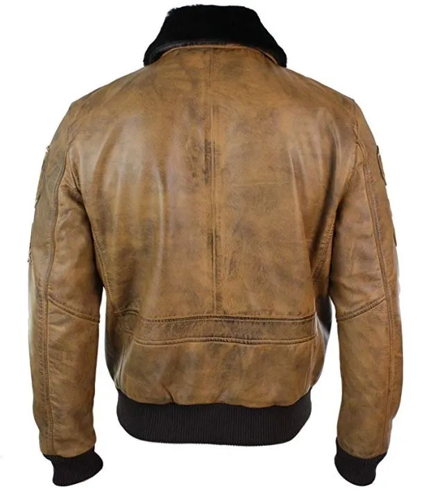 Aviator Mens Fur Bomber Jacket