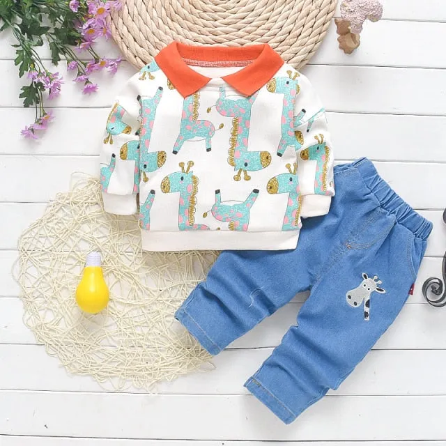 Baby and Toddler Giraffe Cotton Set Outfit