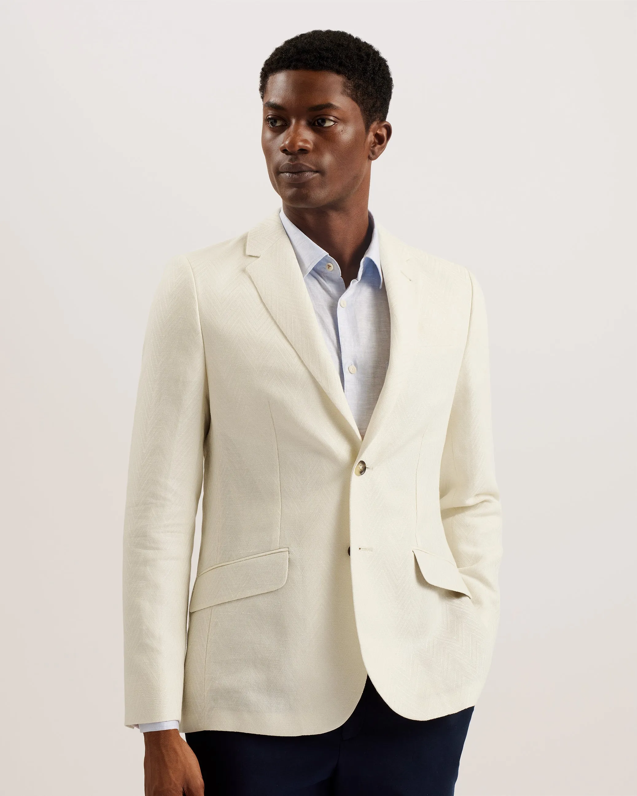 Balhumj Large Herringbone Sb2 Blazer Natural