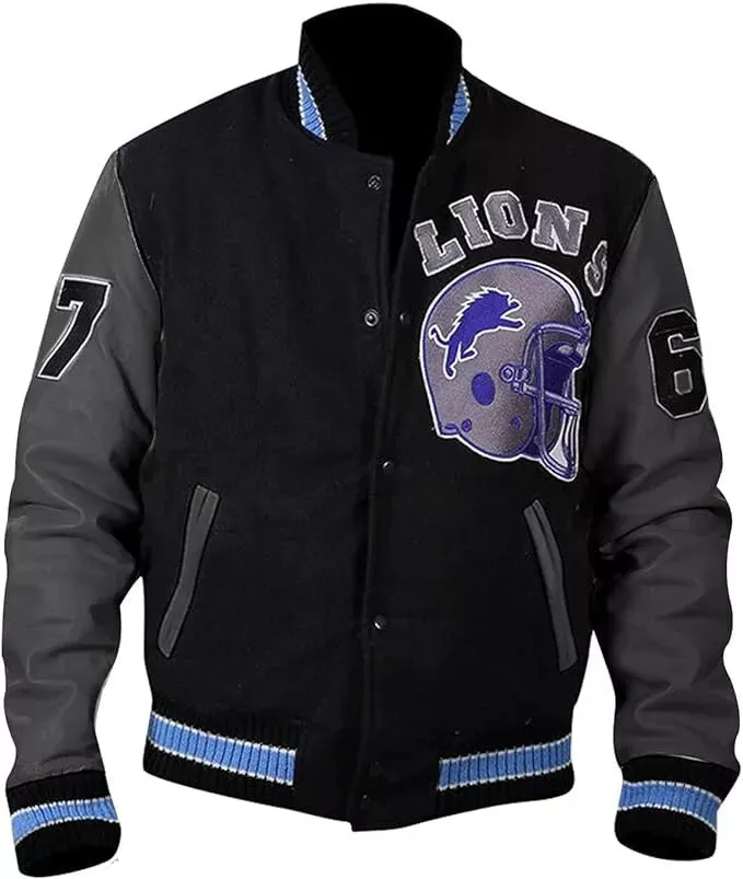 Beverly Hills Cop Axel Foley Detroit Lions Vintage Sports Letterman Jacket