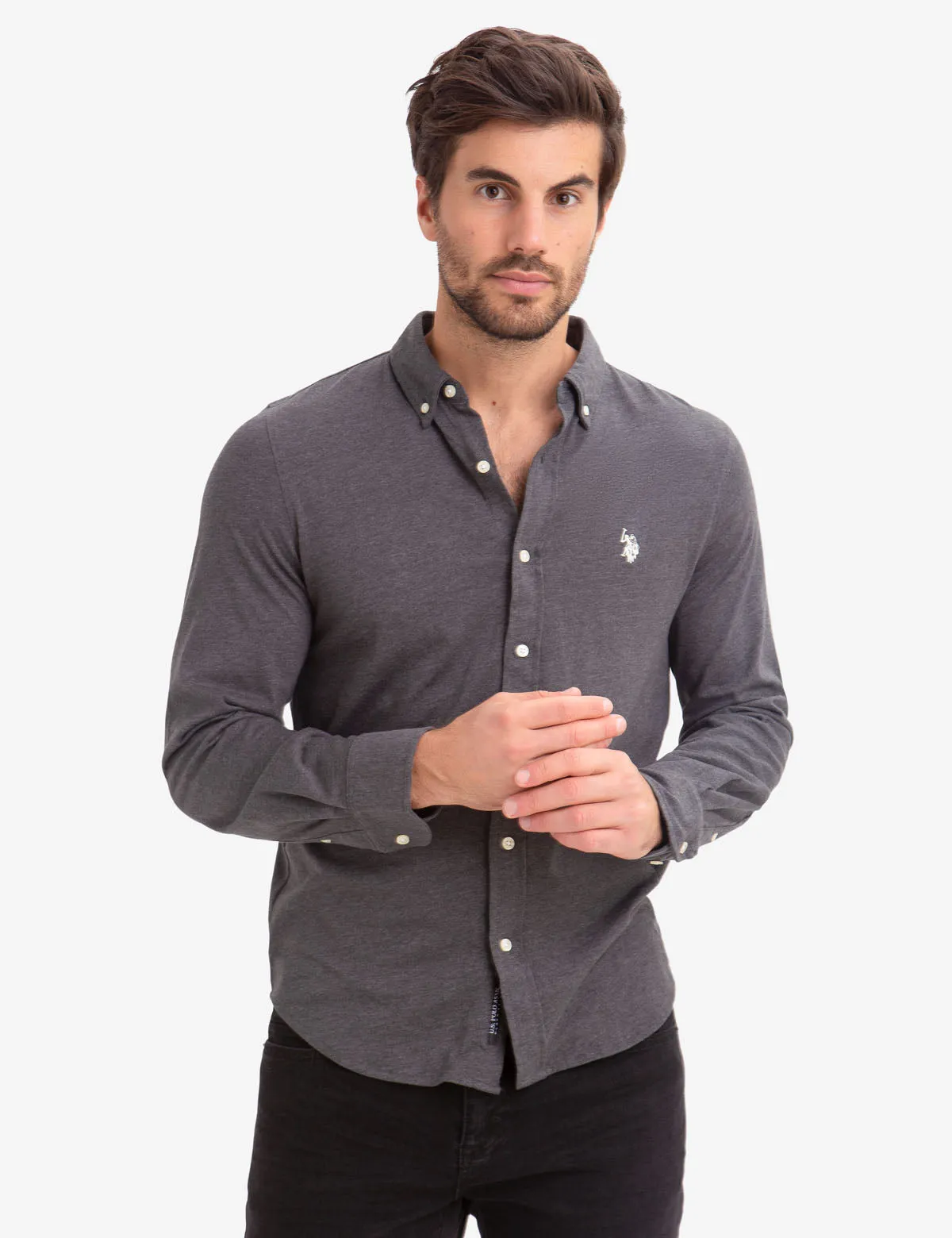 BLACK MALLET SLIM FIT JERSEY LONG SLEEVE SHIRT