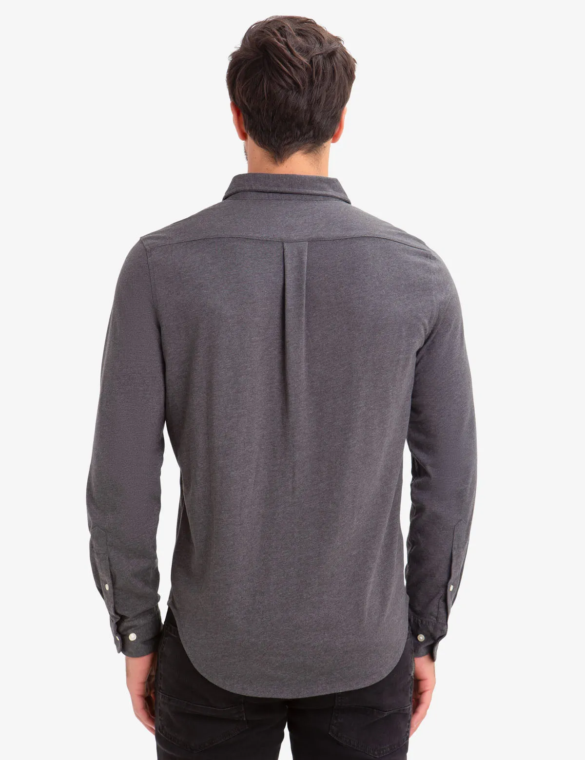 BLACK MALLET SLIM FIT JERSEY LONG SLEEVE SHIRT