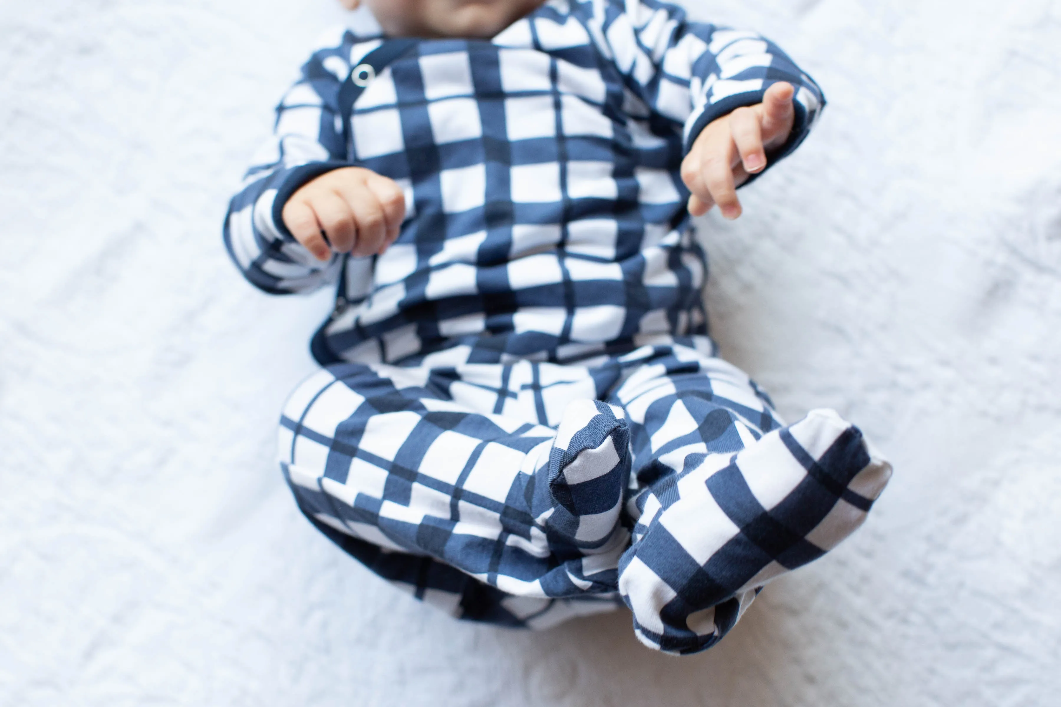 Blue Gingham Baby Kimono Set