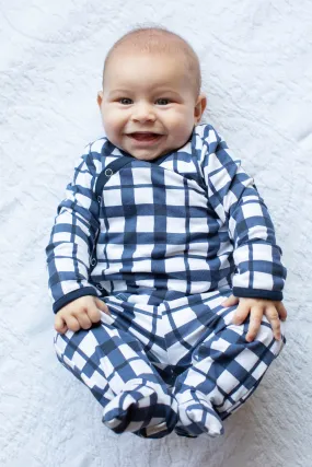 Blue Gingham Baby Kimono Set