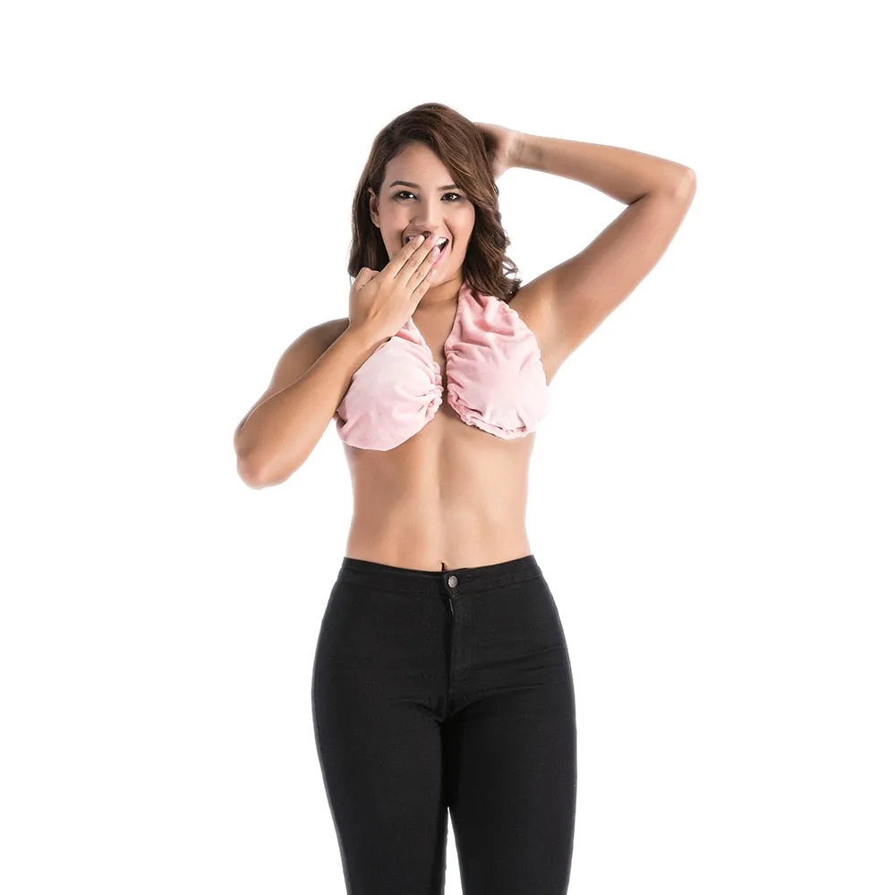 Boob Sweat Towel Bra Women Top Bathing Push Up Bra