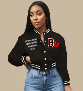 BU Womens crop BASEBALL JACKET