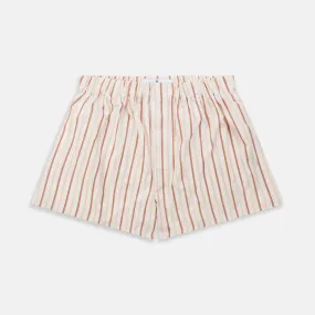 Burgundy Multi Striped Cotton Godfrey Boxer Shorts