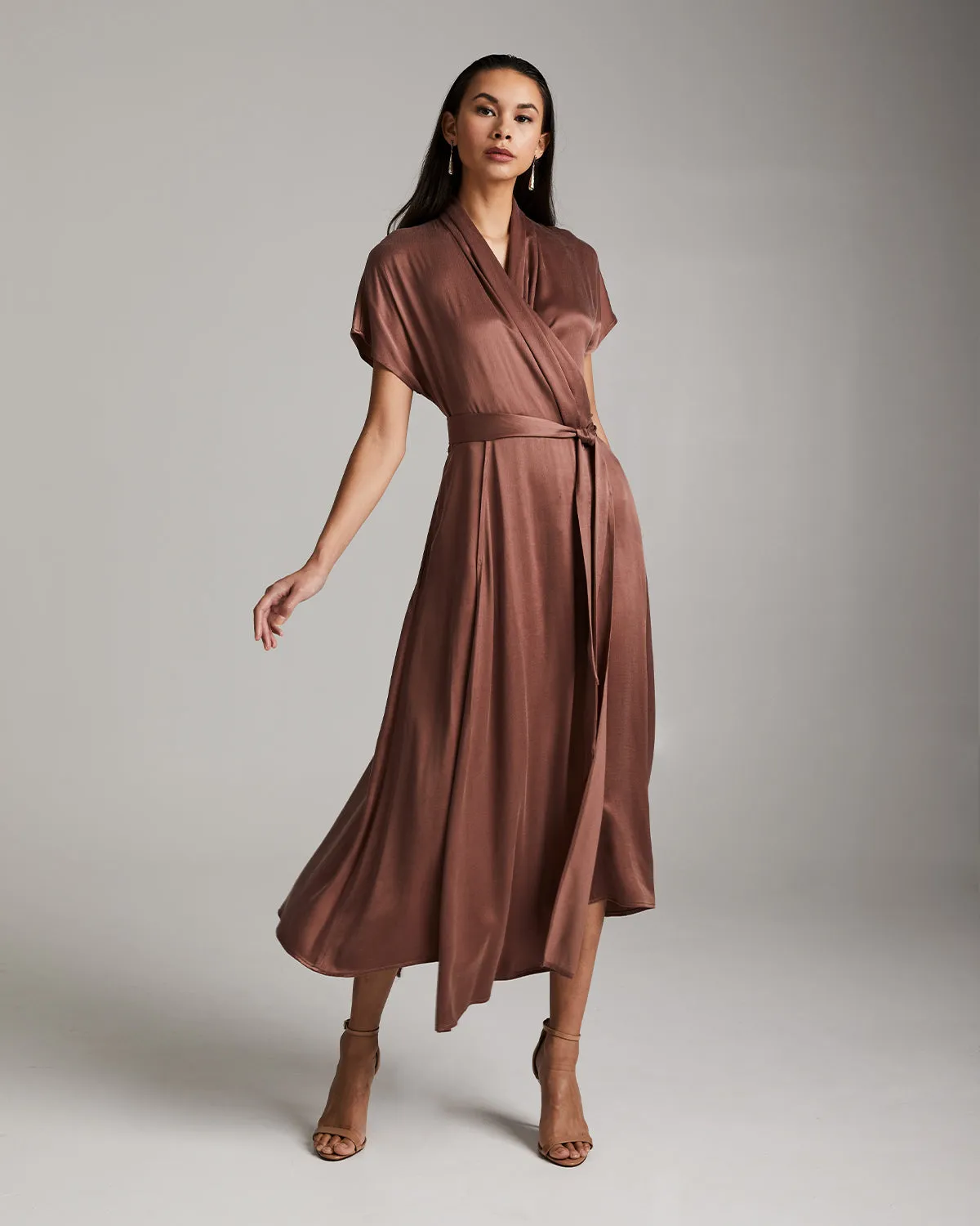 Butterfly Wrap Dress in Cupro