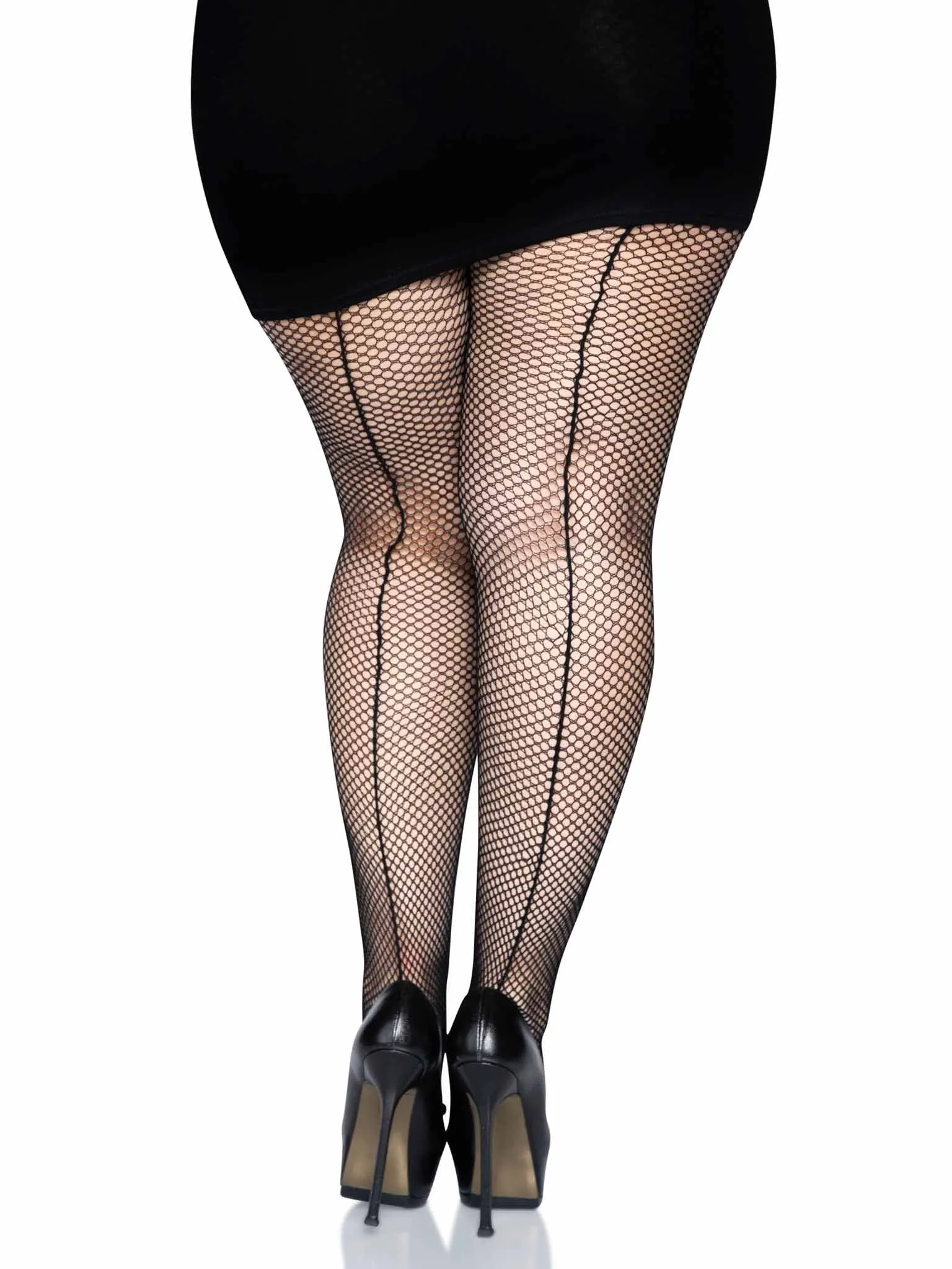 Callie Plus Backseam Fishnet Tights