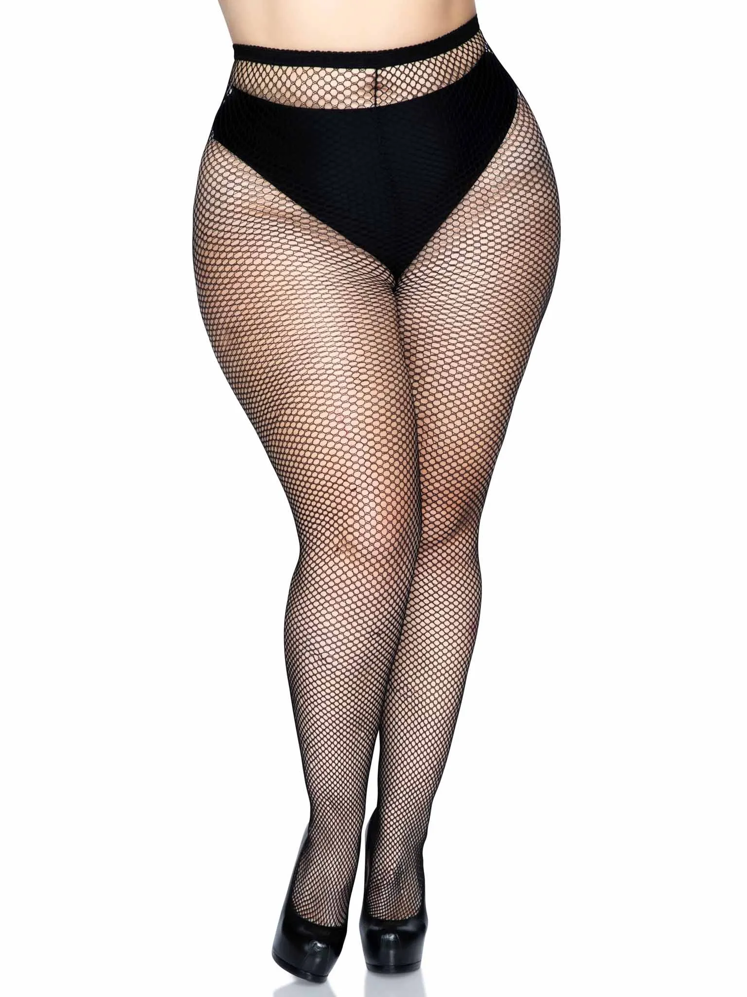 Callie Plus Backseam Fishnet Tights