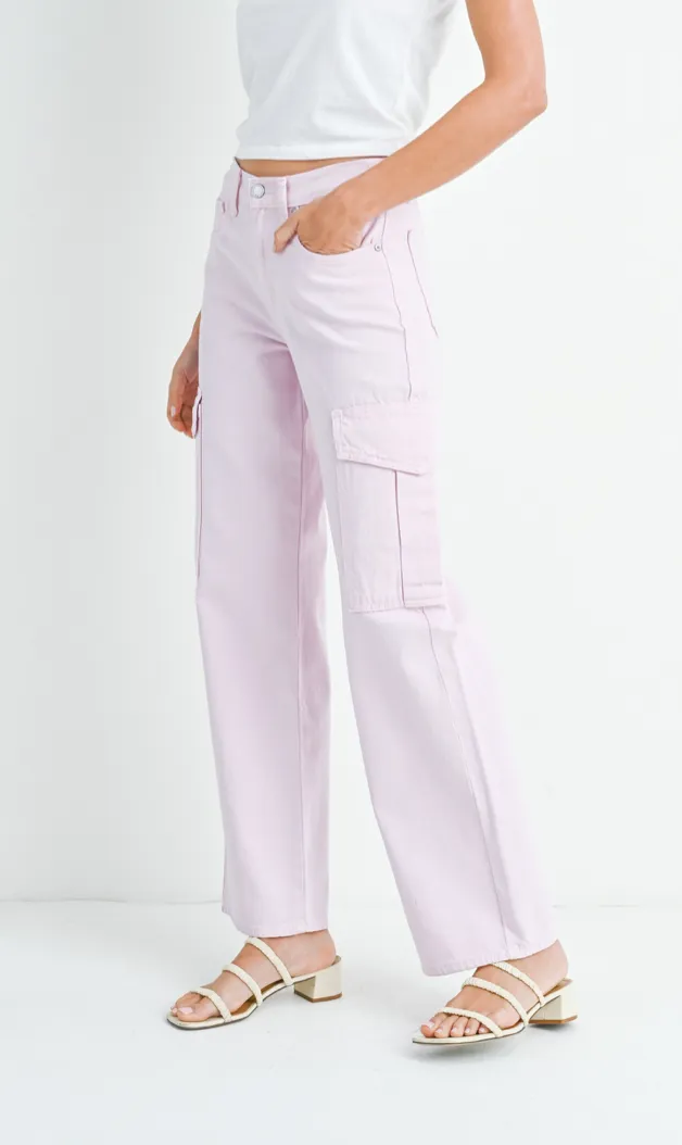 CARGO JEAN IN LAVENDER PINK