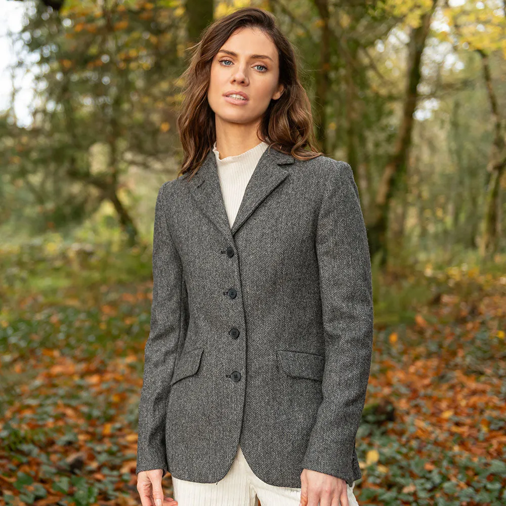 Charcoal Herringbone Fiadh Donegal Tweed Jacket