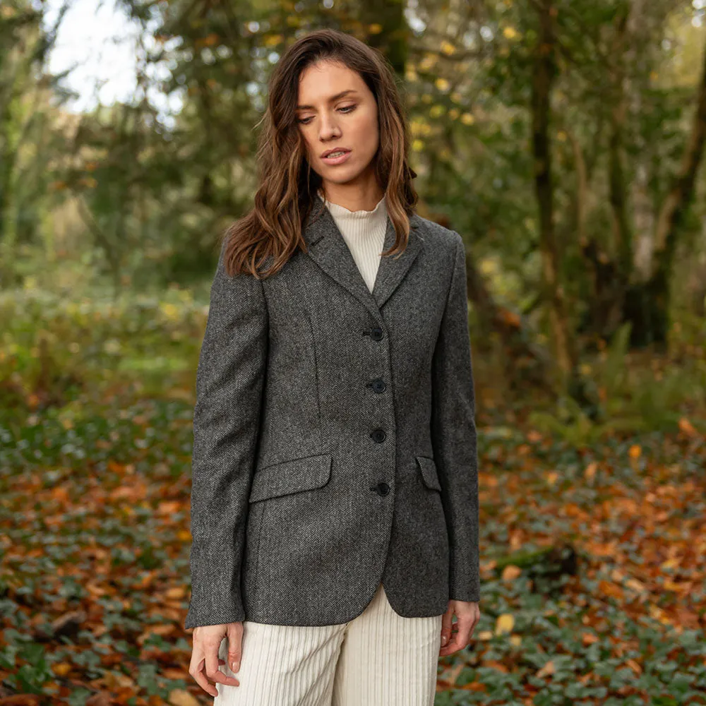 Charcoal Herringbone Fiadh Donegal Tweed Jacket