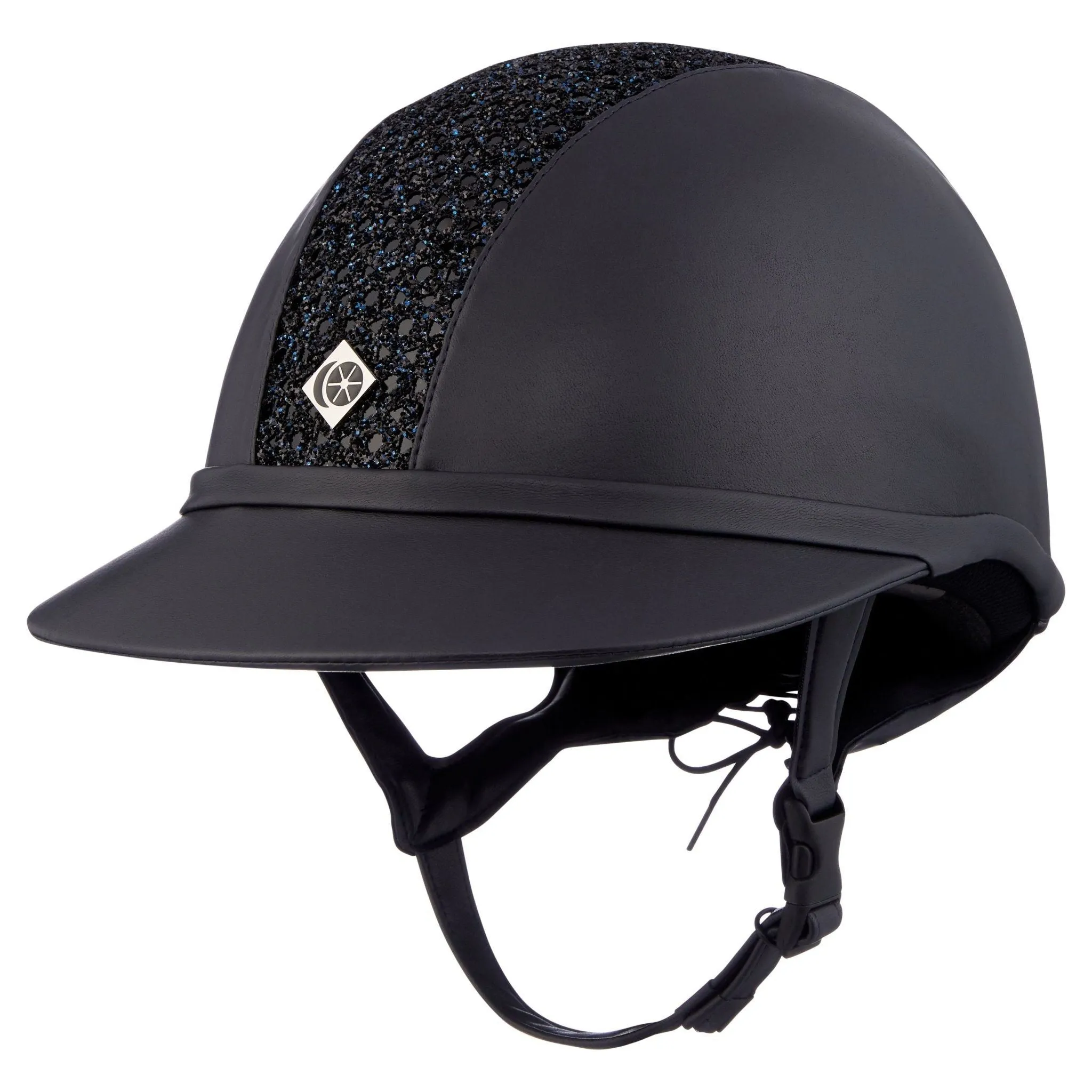 Charles Owen Leather Look Sparkly SP8 Plus - Riding Hat - Navy