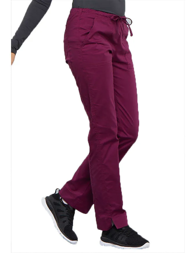 Cherokee Workwear Mid-Rise Slim Drawstring Pant