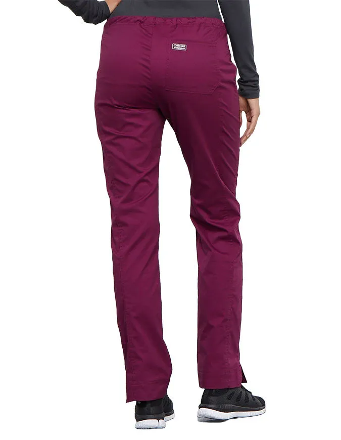 Cherokee Workwear Mid-Rise Slim Drawstring Pant