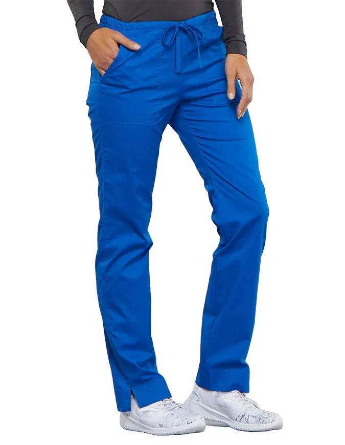 Cherokee Workwear Mid-Rise Slim Drawstring Pant