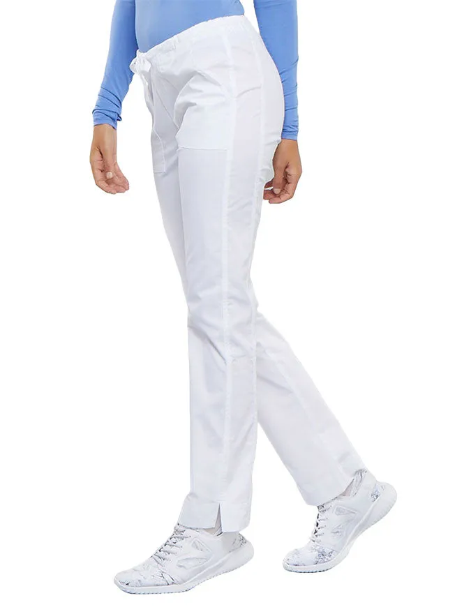 Cherokee Workwear Mid-Rise Slim Drawstring Pant