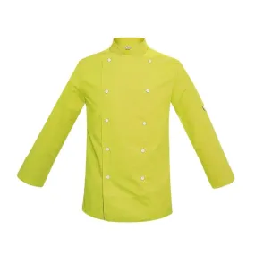 Child's Chef's Jacket Lime Green White Buttons - MANELLI