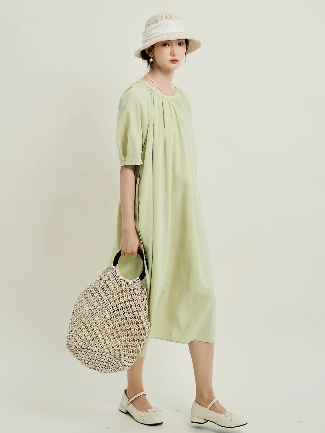 Chowxiaodou Stylish Flared Hem Tencel Dress