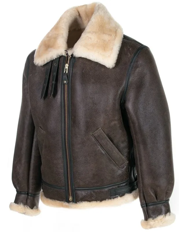 Classic B-3 Sheepskin Leather Bomber Jacket