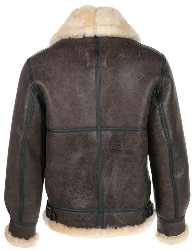 Classic B-3 Sheepskin Leather Bomber Jacket