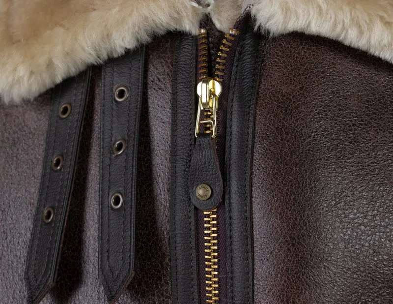 Classic B-3 Sheepskin Leather Bomber Jacket