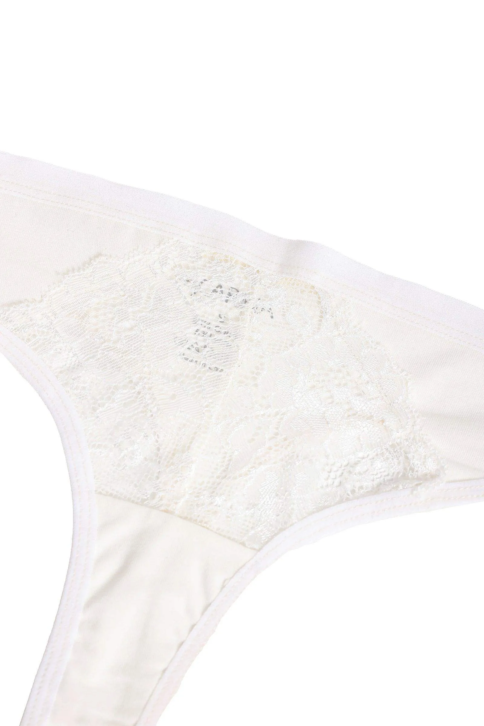 Cotton Thong Panty with Lace