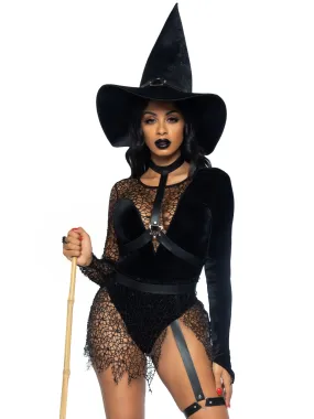 Crafty Witch Sexy Costume With Hat