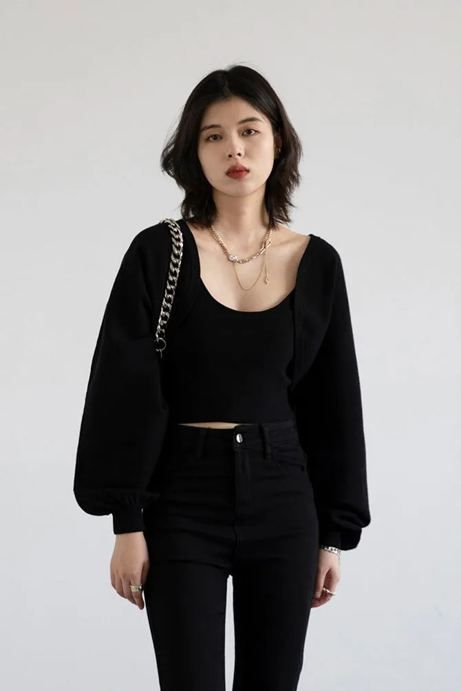 Cropped Cami and Shrug Top