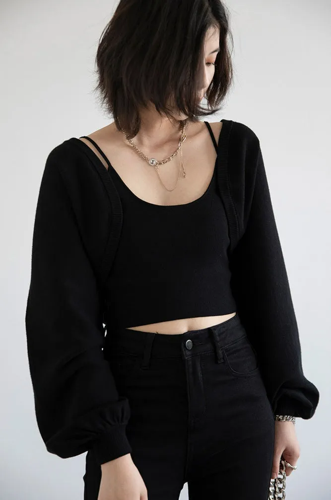 Cropped Cami and Shrug Top