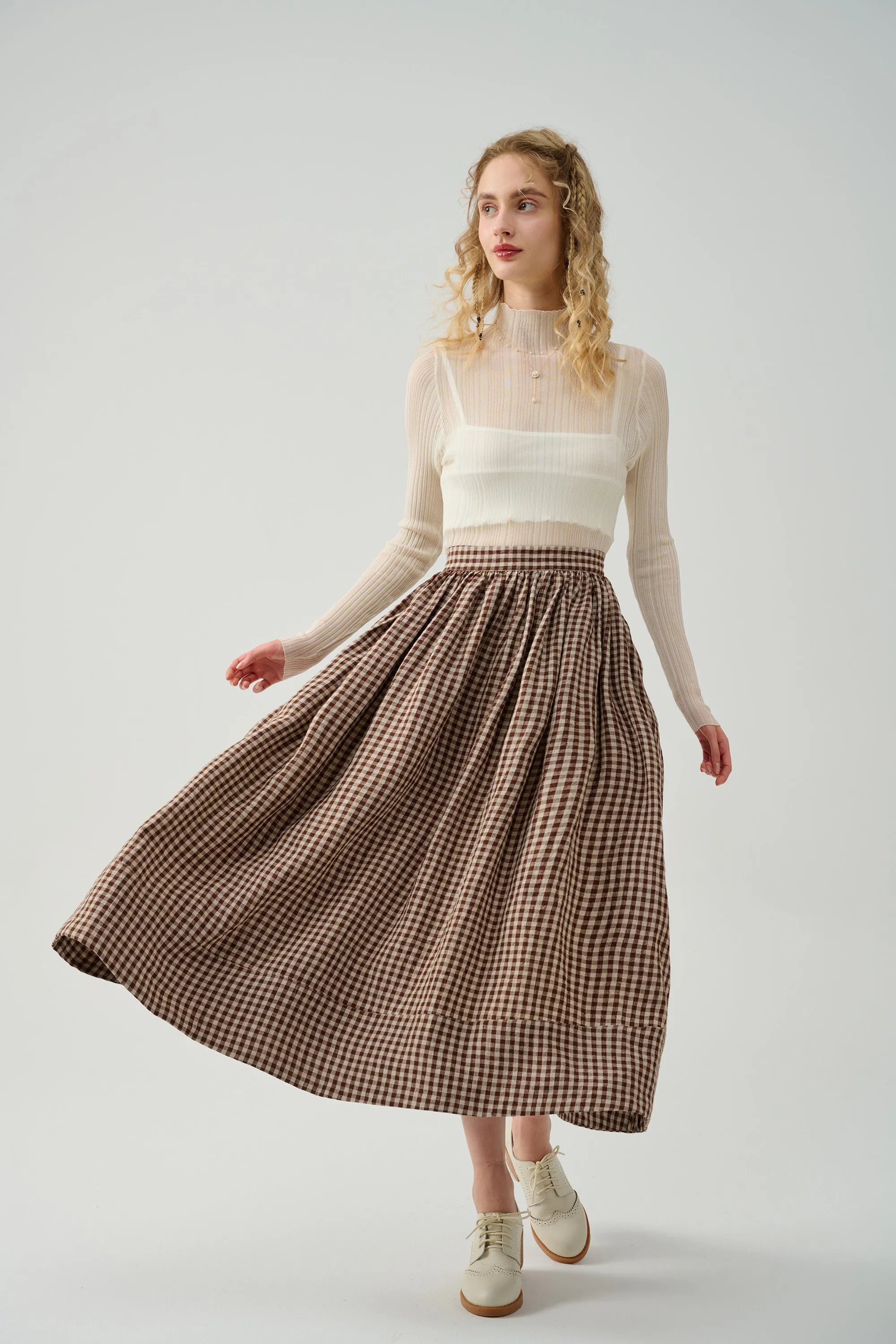 Daisy 03 | Pastel Green Linen Skirt