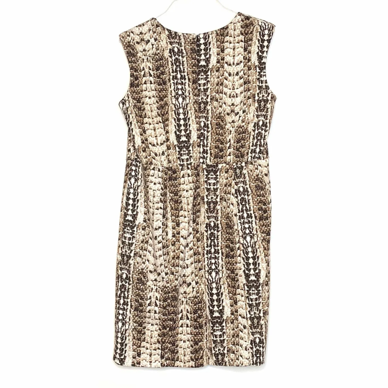 Dana Buchman Womens Size 14 Beige/Brown Dress Snake Print Knee Length Pre-Owned