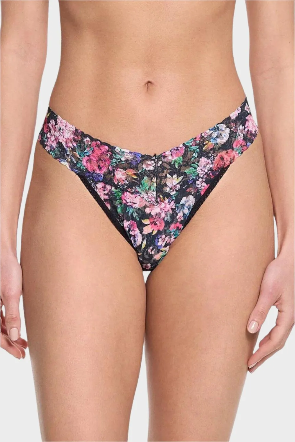 Dark Peonies Original Rise Thong