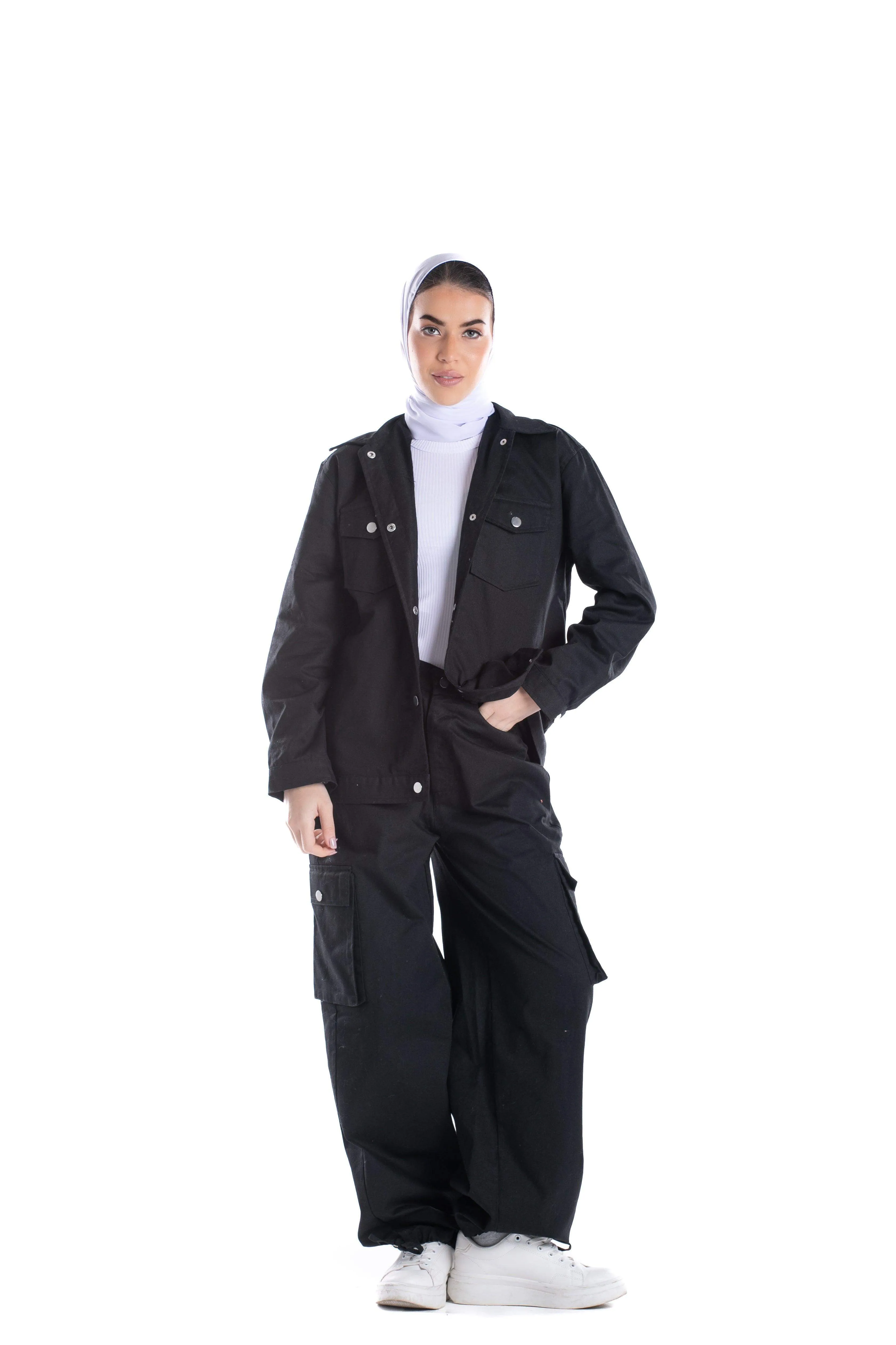 Drawstring Cuffs Parachute Pants