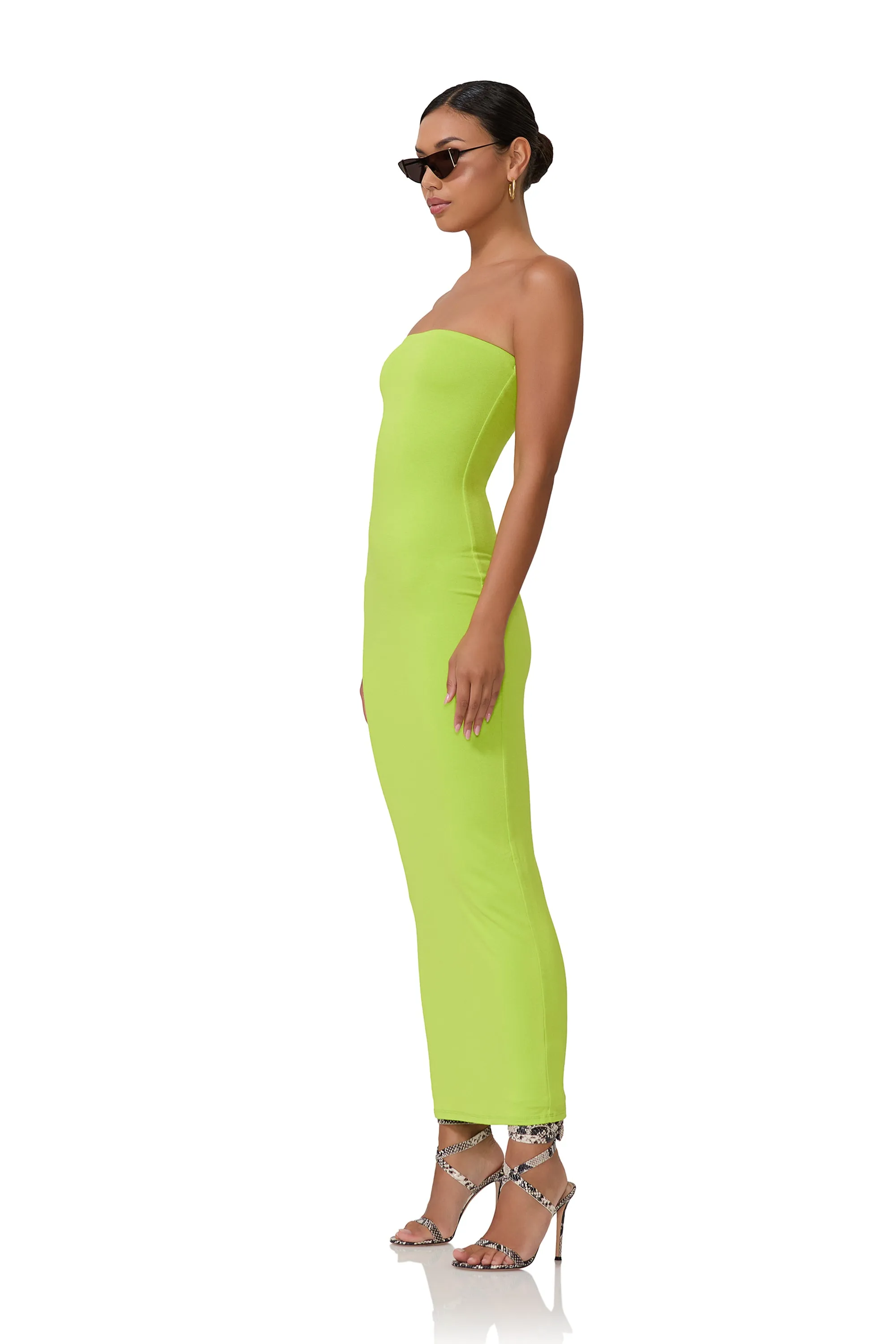 Dunn Column Maxi Dress - Lime Punch